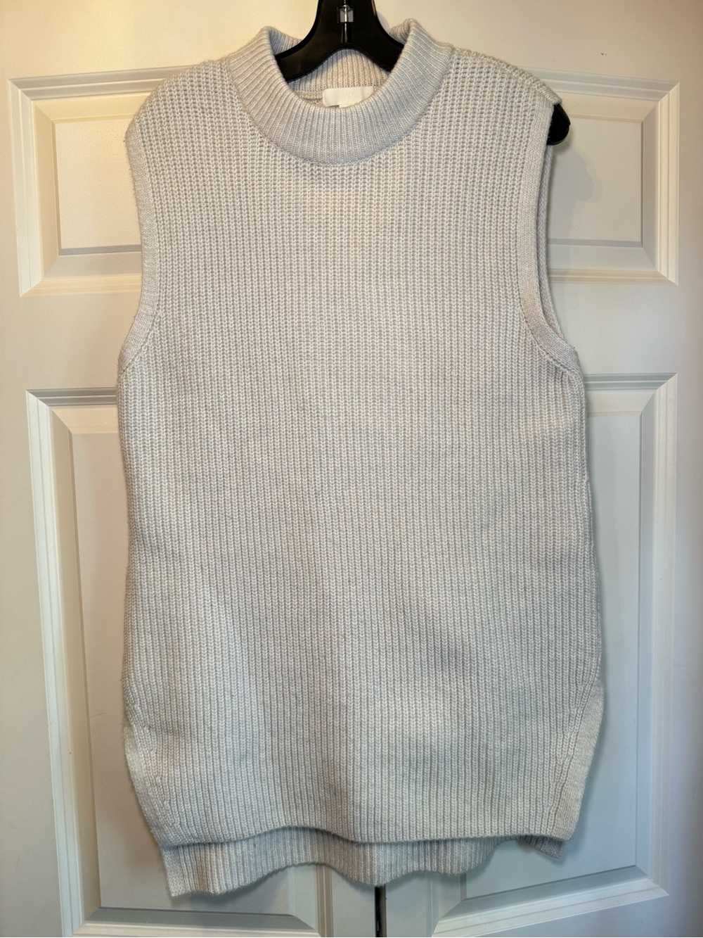H&M Cream Knit Sleeveless Mock Neck Sweater Tank Vest